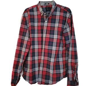 J Crew Mens size XL Slim Button Down Color Plaid Long Sleeve